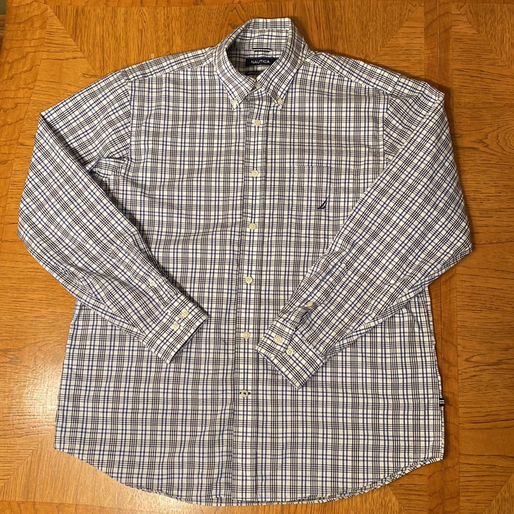 NWOT NAUTICA Plaid Button Up Long Sleeve